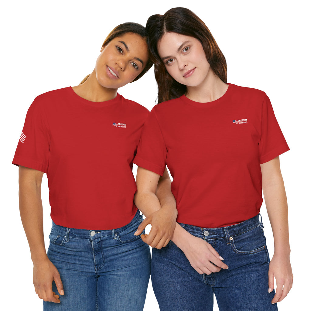 Freedom Uncensored Patriotic Short Sleeve Shirt with Sleve Flag