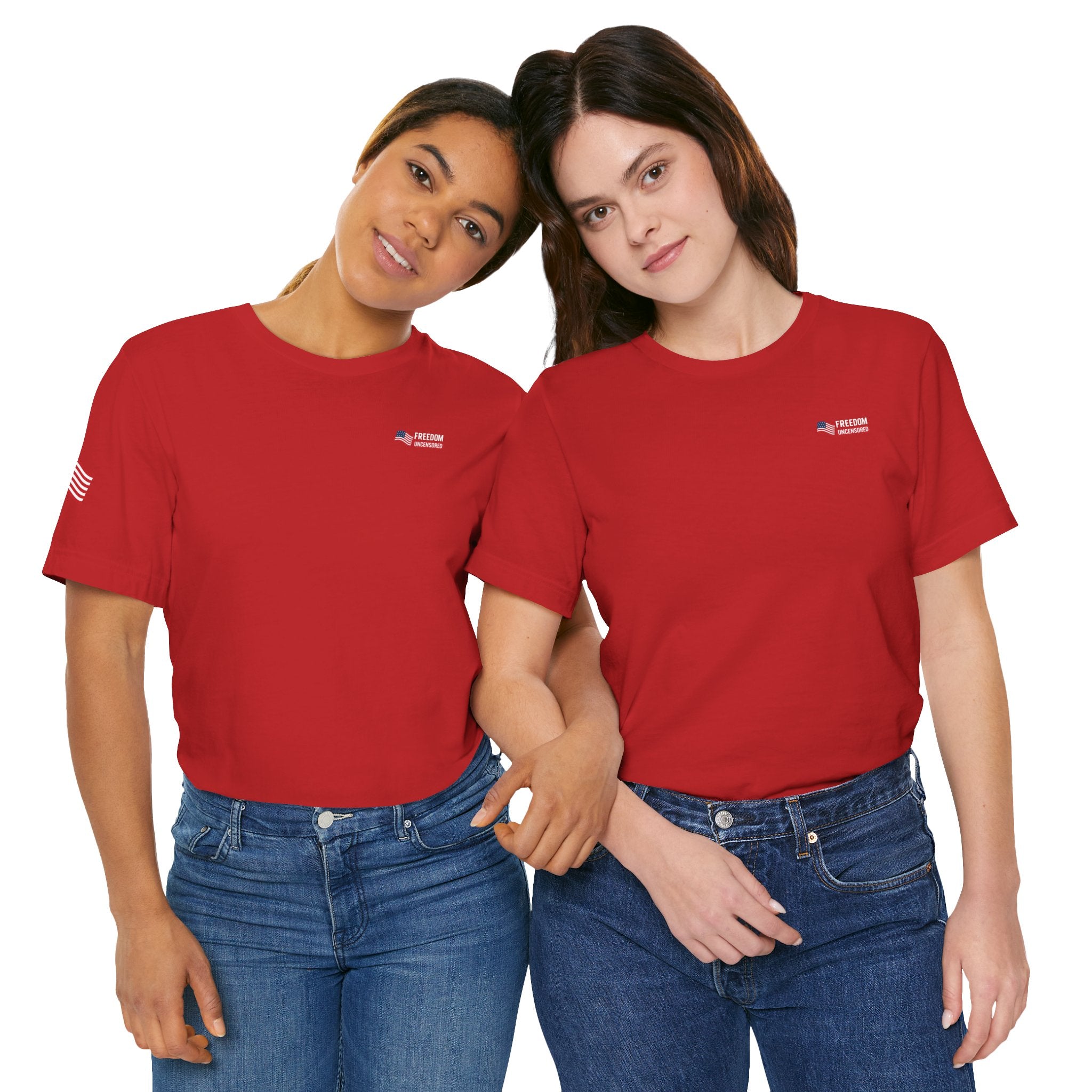 Freedom Uncensored Patriotic Short Sleeve Shirt with Sleve Flag