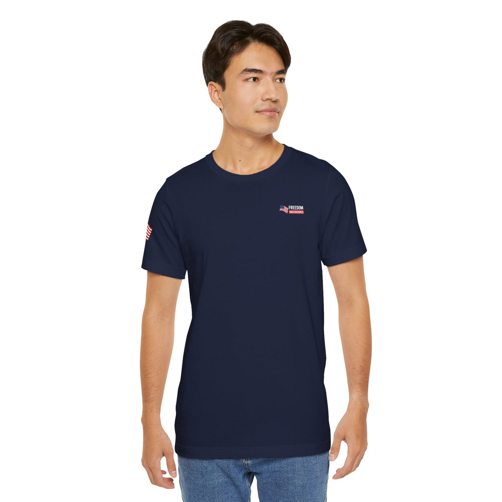 Freedom Uncensored Patriotic Short Sleeve Shirt with Sleve Flag