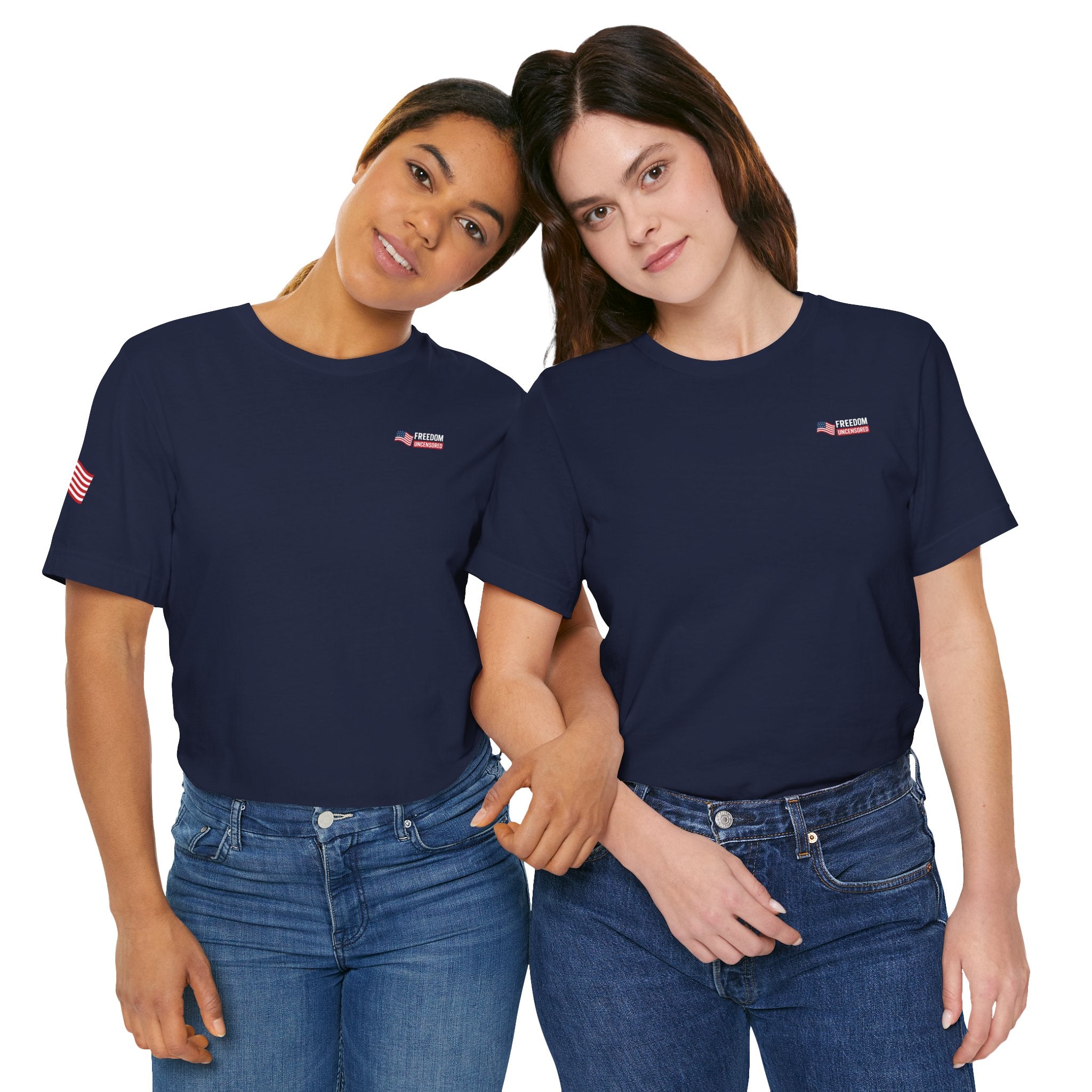 Freedom Uncensored Patriotic Short Sleeve Shirt with Sleve Flag