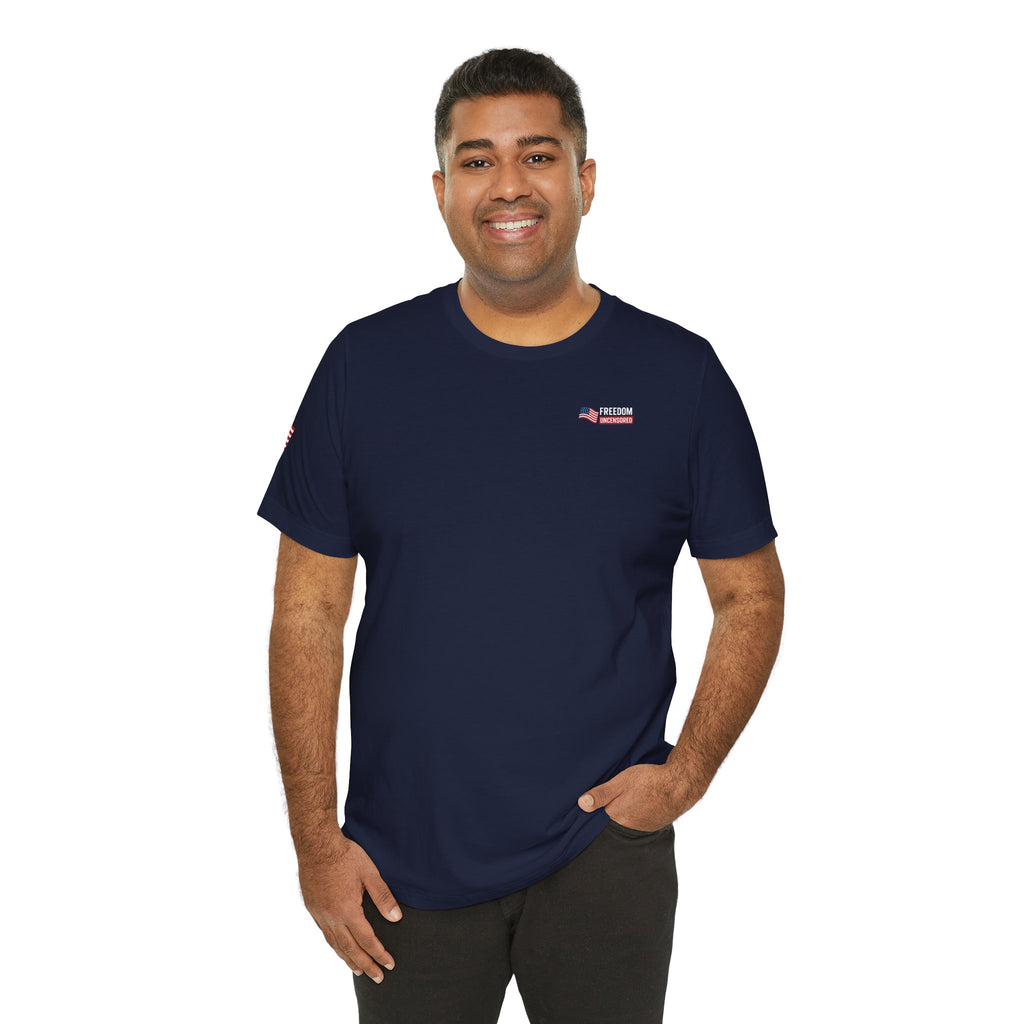 Freedom Uncensored Patriotic Short Sleeve Shirt with Sleve Flag