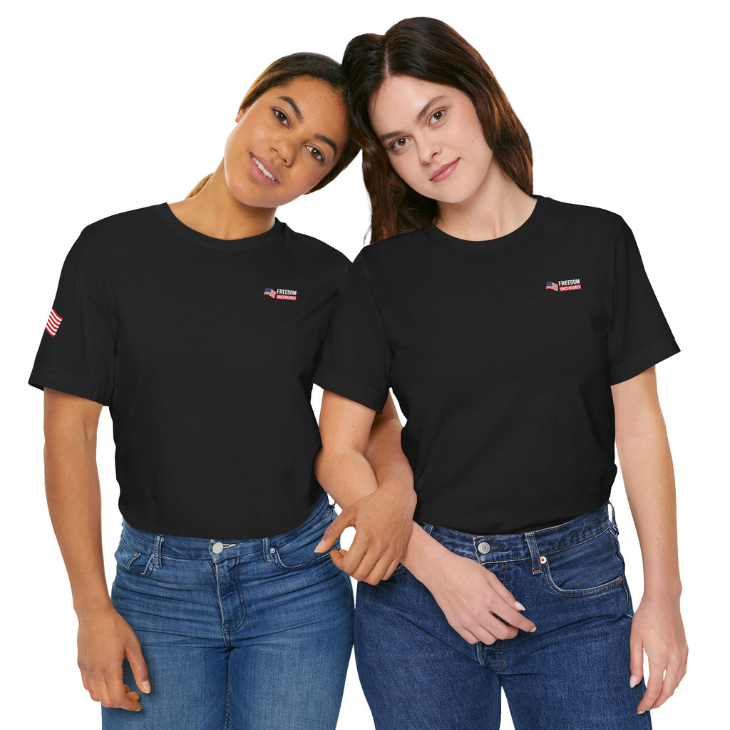 Freedom Uncensored Patriotic Short Sleeve Shirt with Sleve Flag