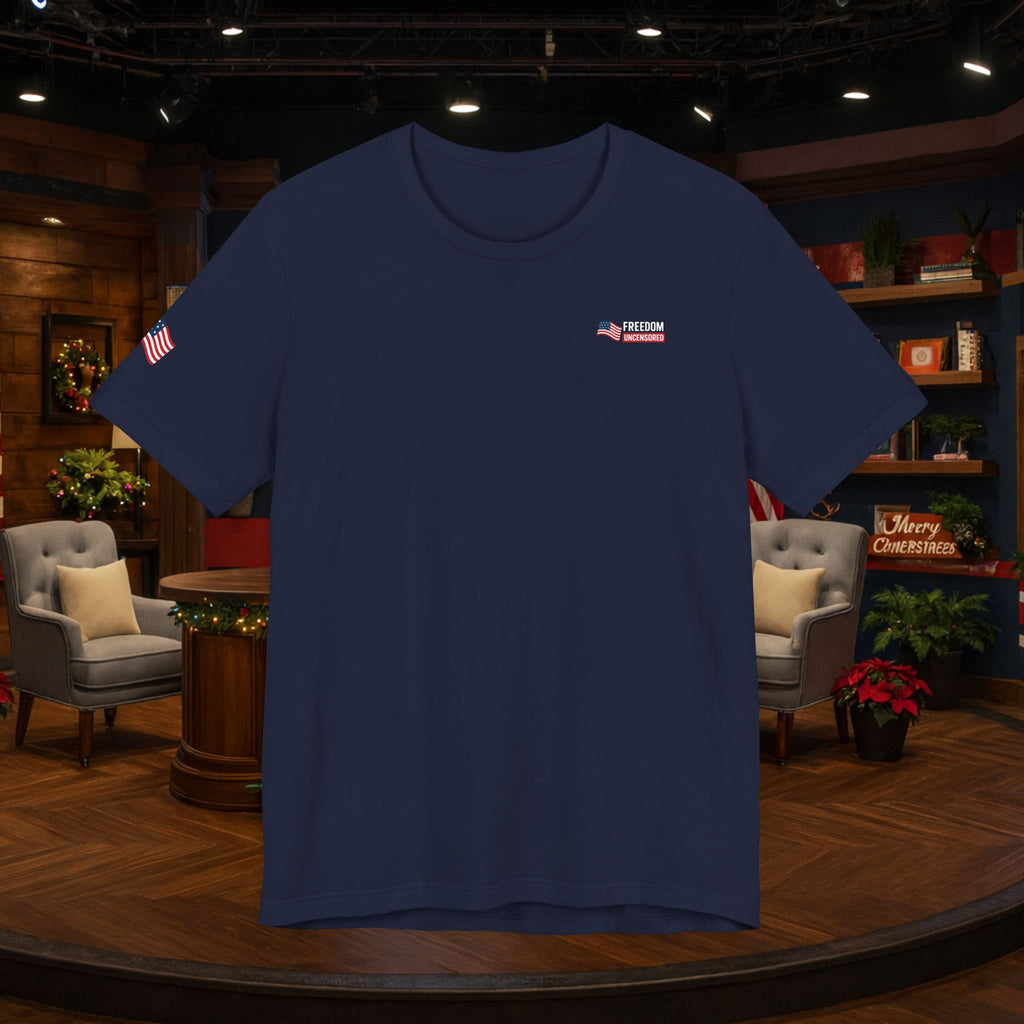 Freedom Uncensored Patriotic Short Sleeve Shirt with Sleve Flag