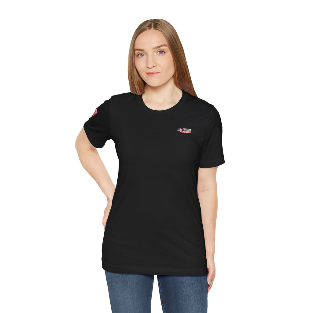 Freedom Uncensored Patriotic Short Sleeve Shirt with Sleve Flag