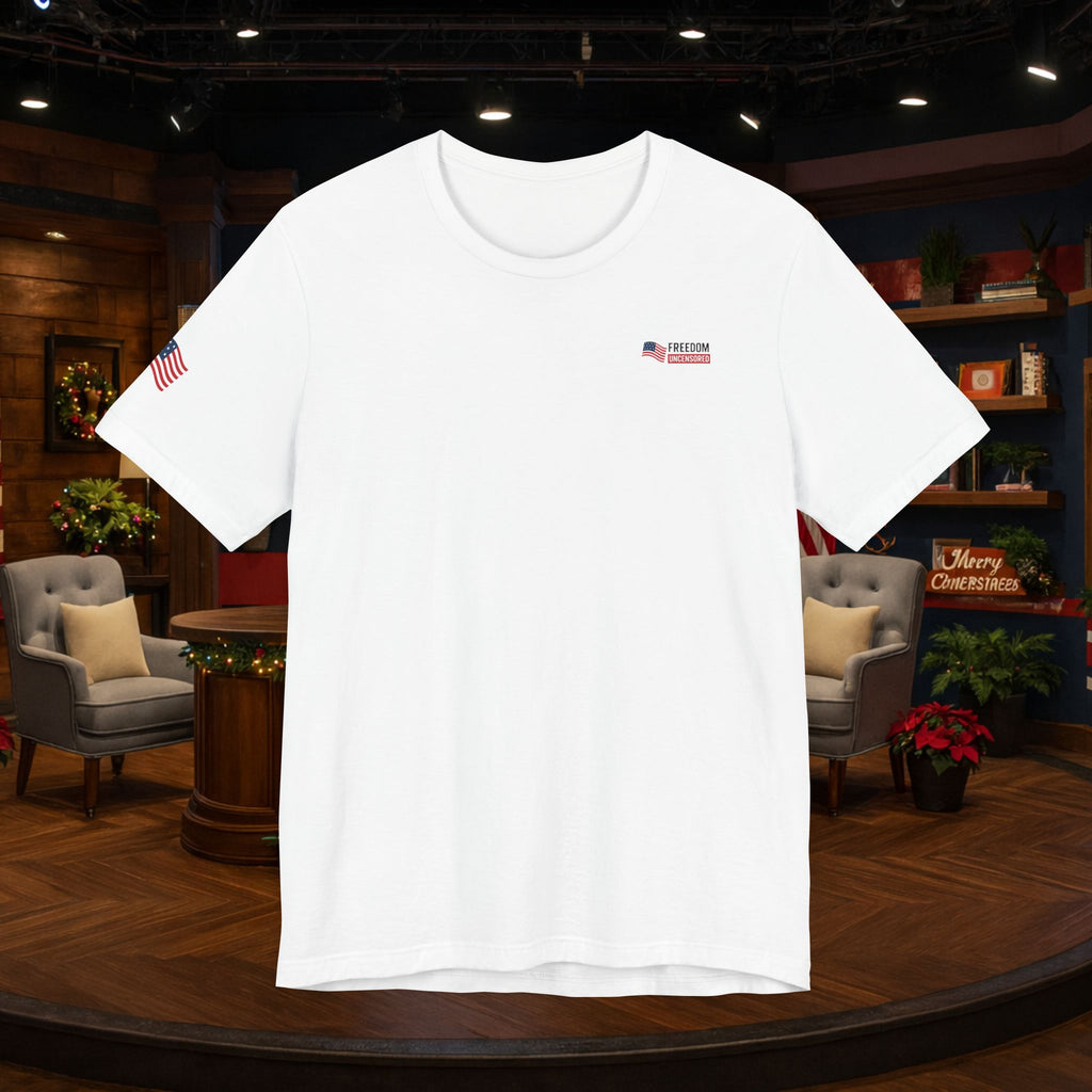 Freedom Uncensored Patriotic Short Sleeve Shirt with Sleve Flag