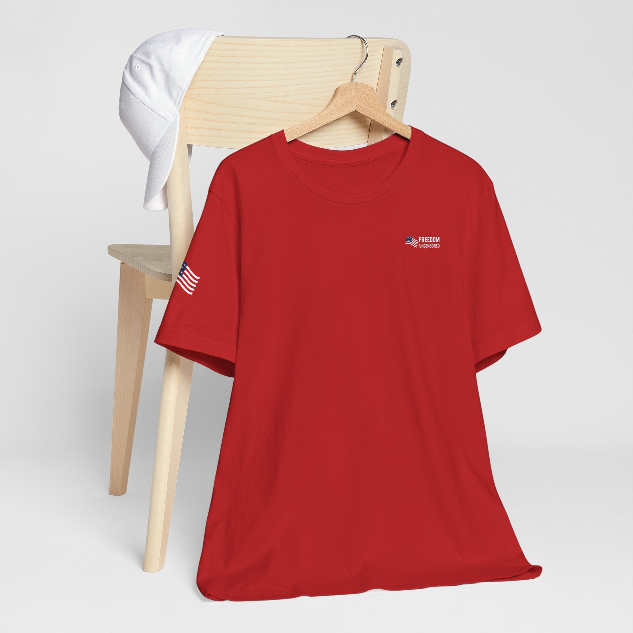 Freedom Uncensored Patriotic Short Sleeve Shirt with Sleve Flag