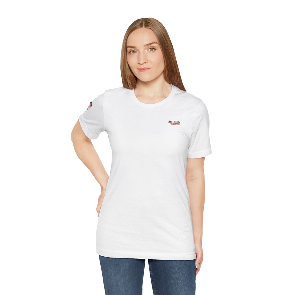 Freedom Uncensored Patriotic Short Sleeve Shirt with Sleve Flag