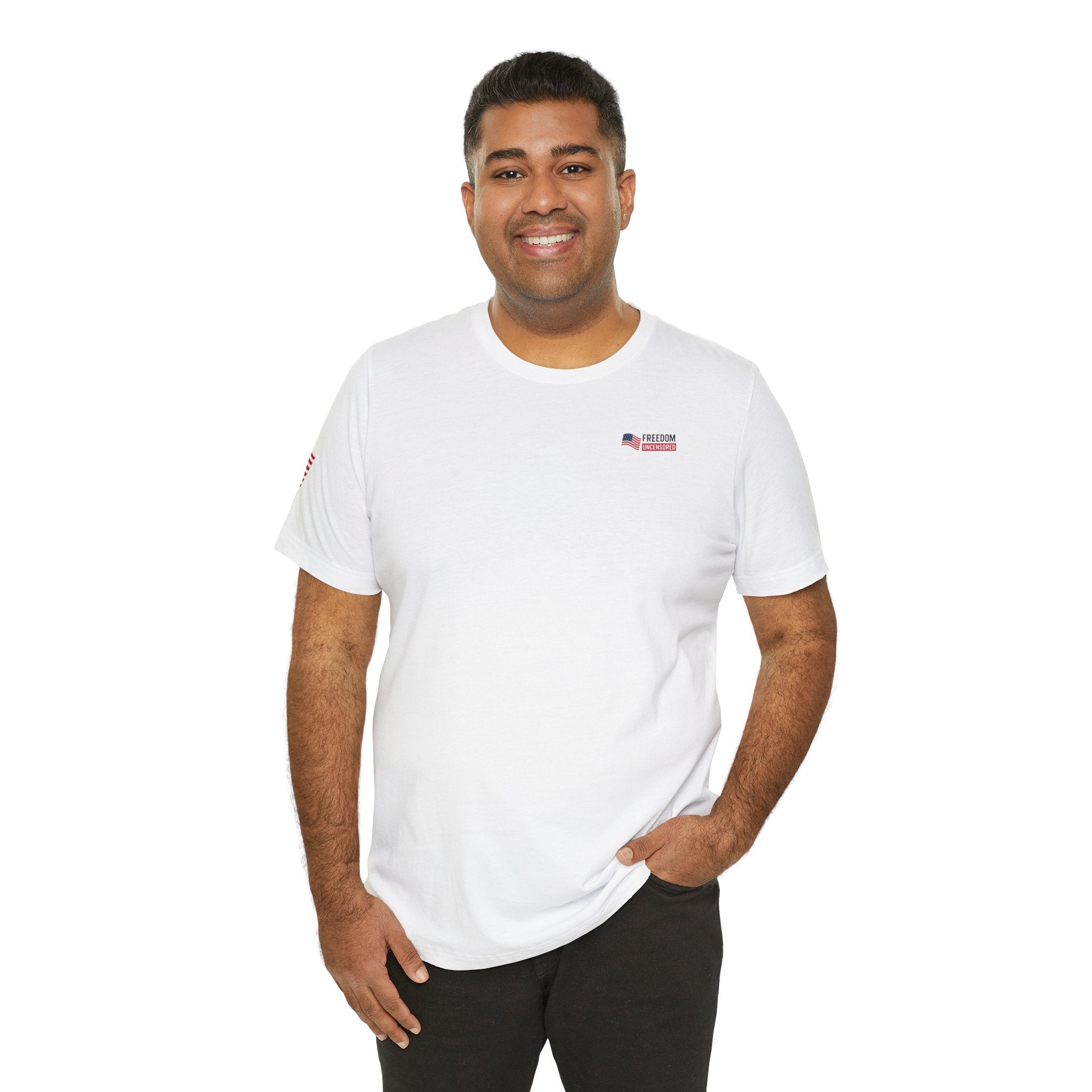 Freedom Uncensored Patriotic Short Sleeve Shirt with Sleve Flag