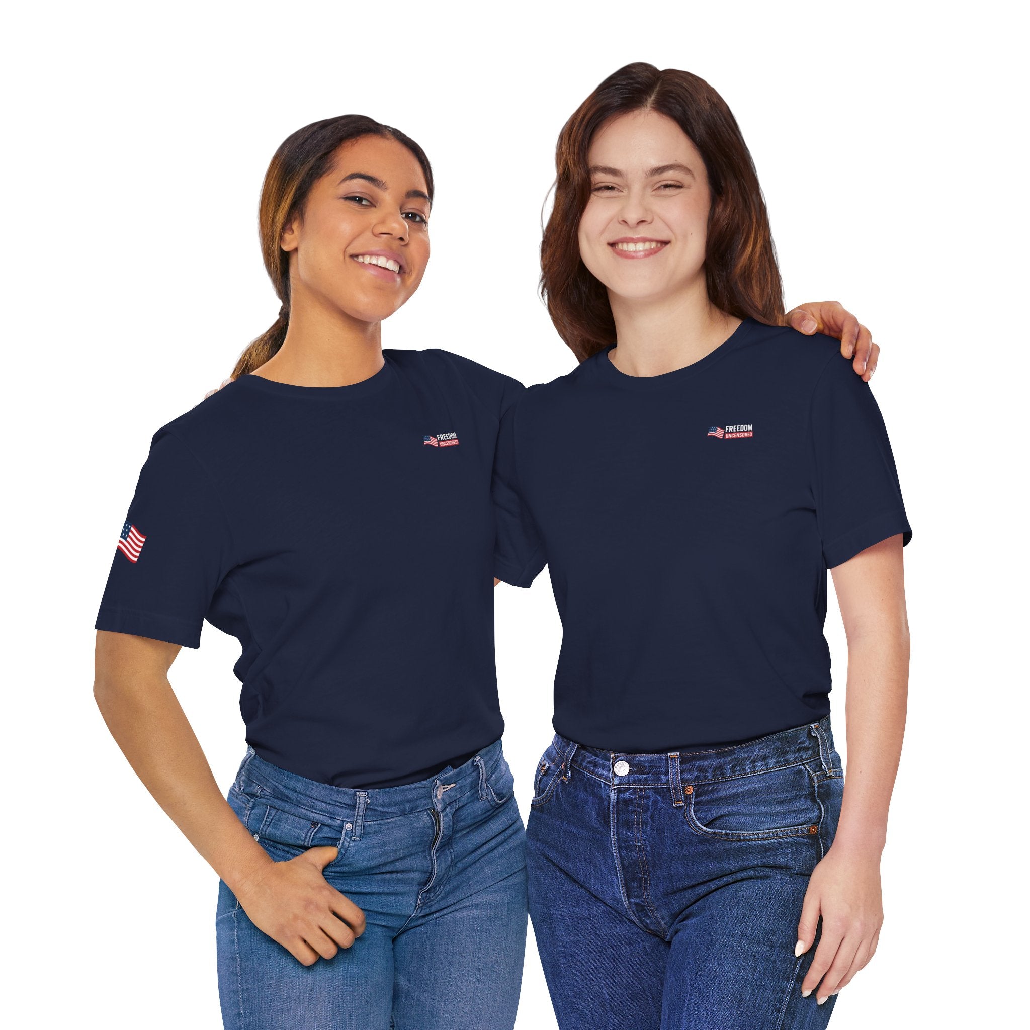 Freedom Uncensored Patriotic Short Sleeve Shirt with Sleve Flag