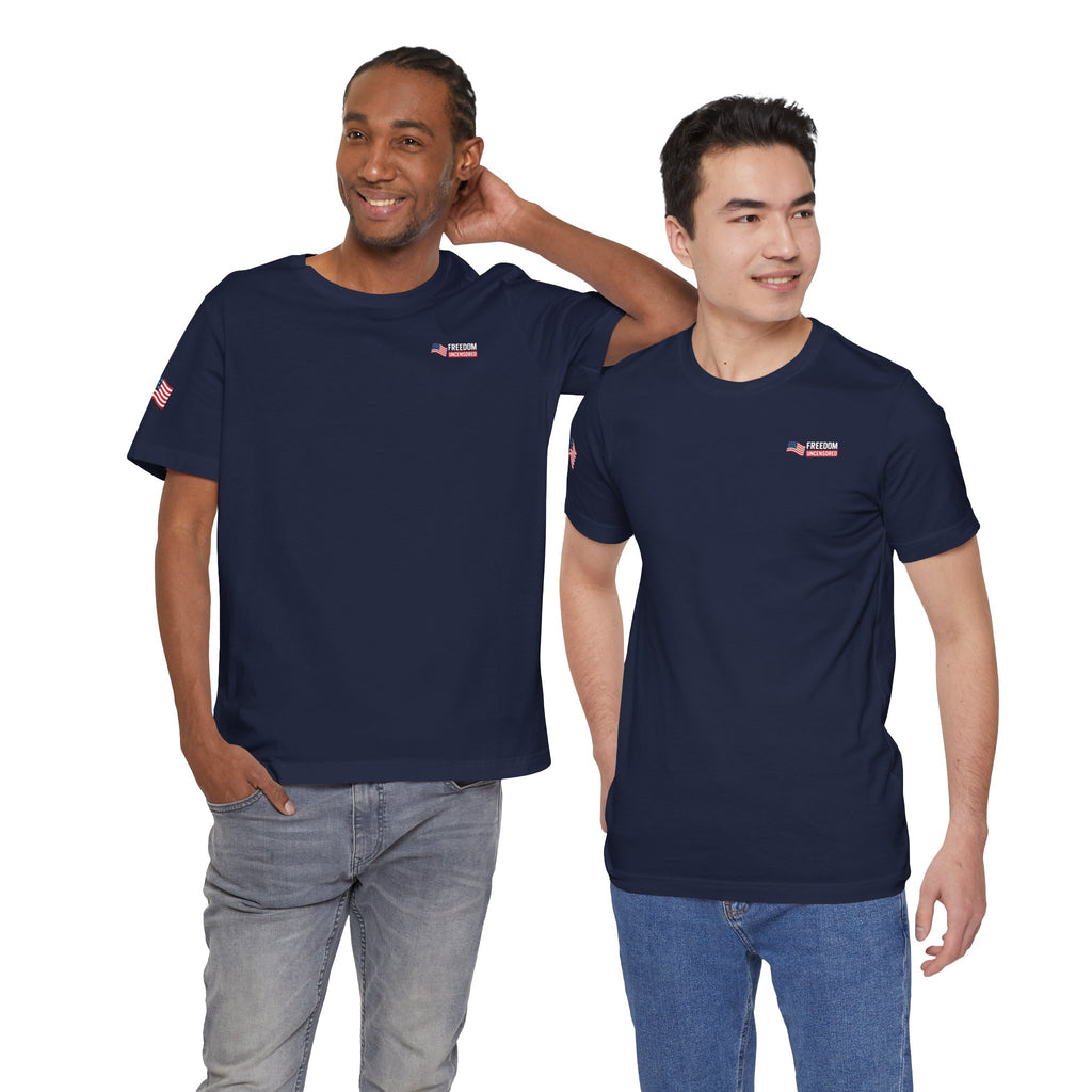 Freedom Uncensored Patriotic Short Sleeve Shirt with Sleve Flag