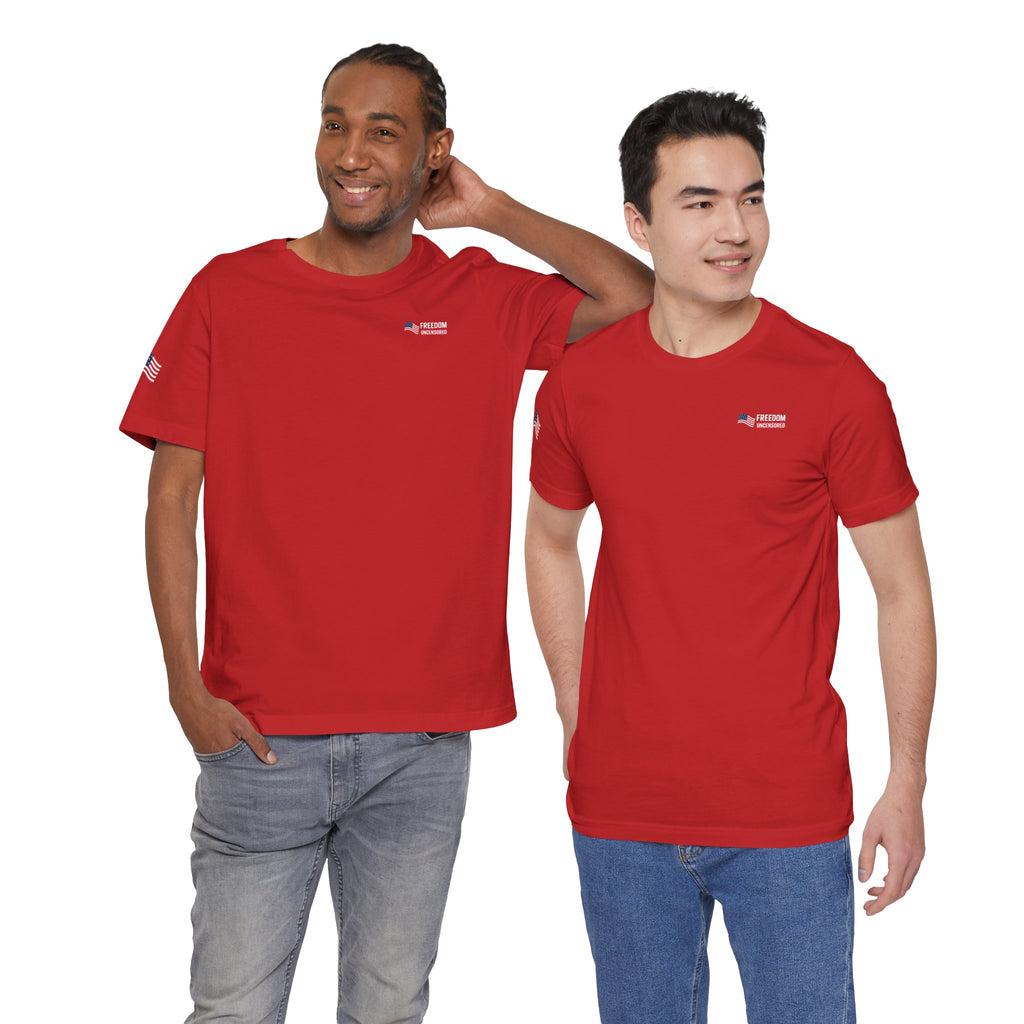 Freedom Uncensored Patriotic Short Sleeve Shirt with Sleve Flag
