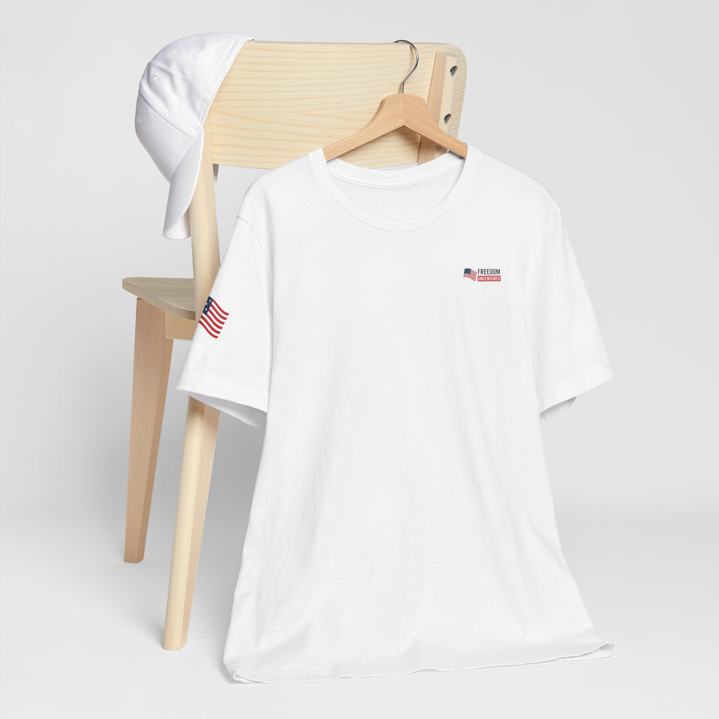 Freedom Uncensored Patriotic Short Sleeve Shirt with Sleve Flag