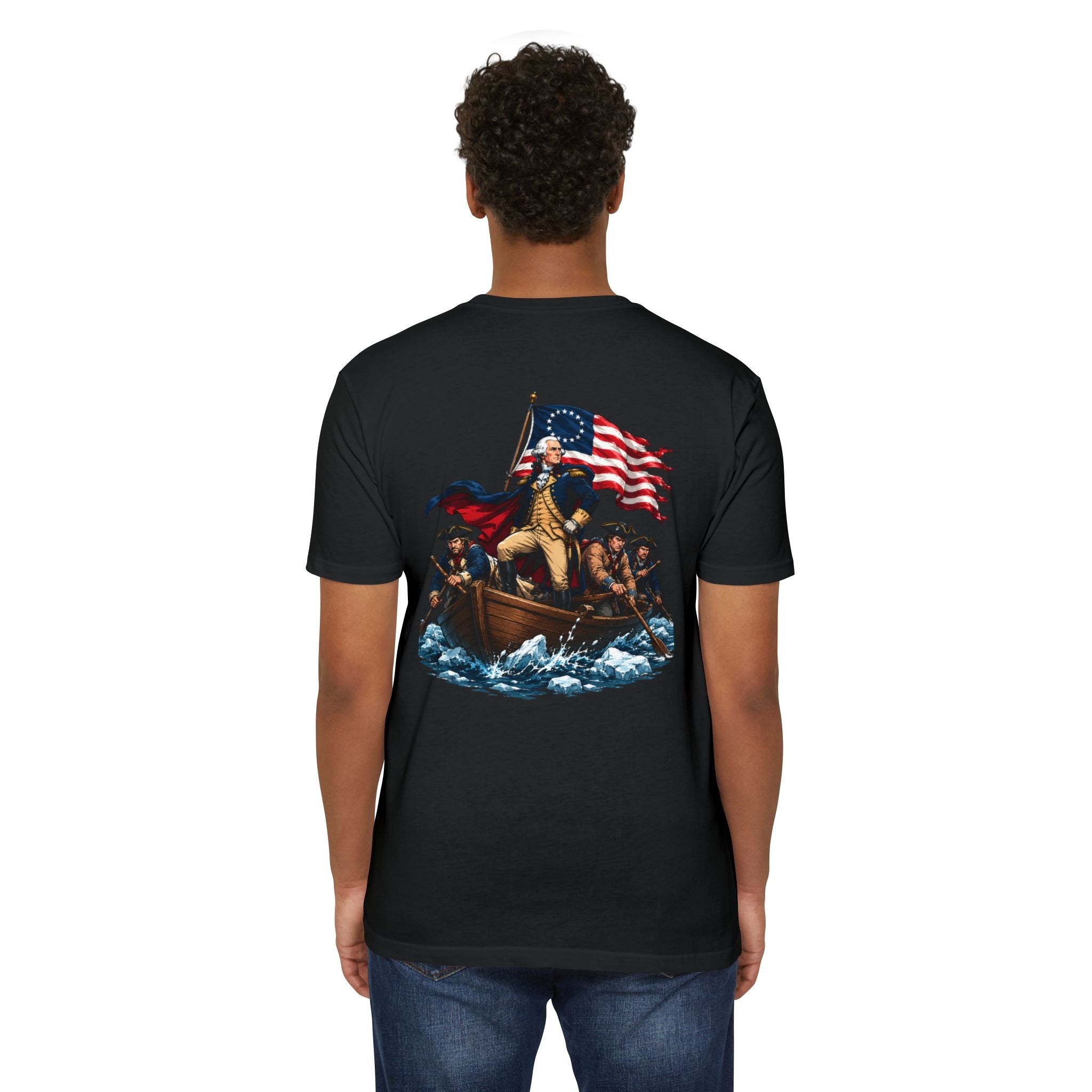 George Washington Crossing T‑Shirt — Patriotic American History Tee America 250th