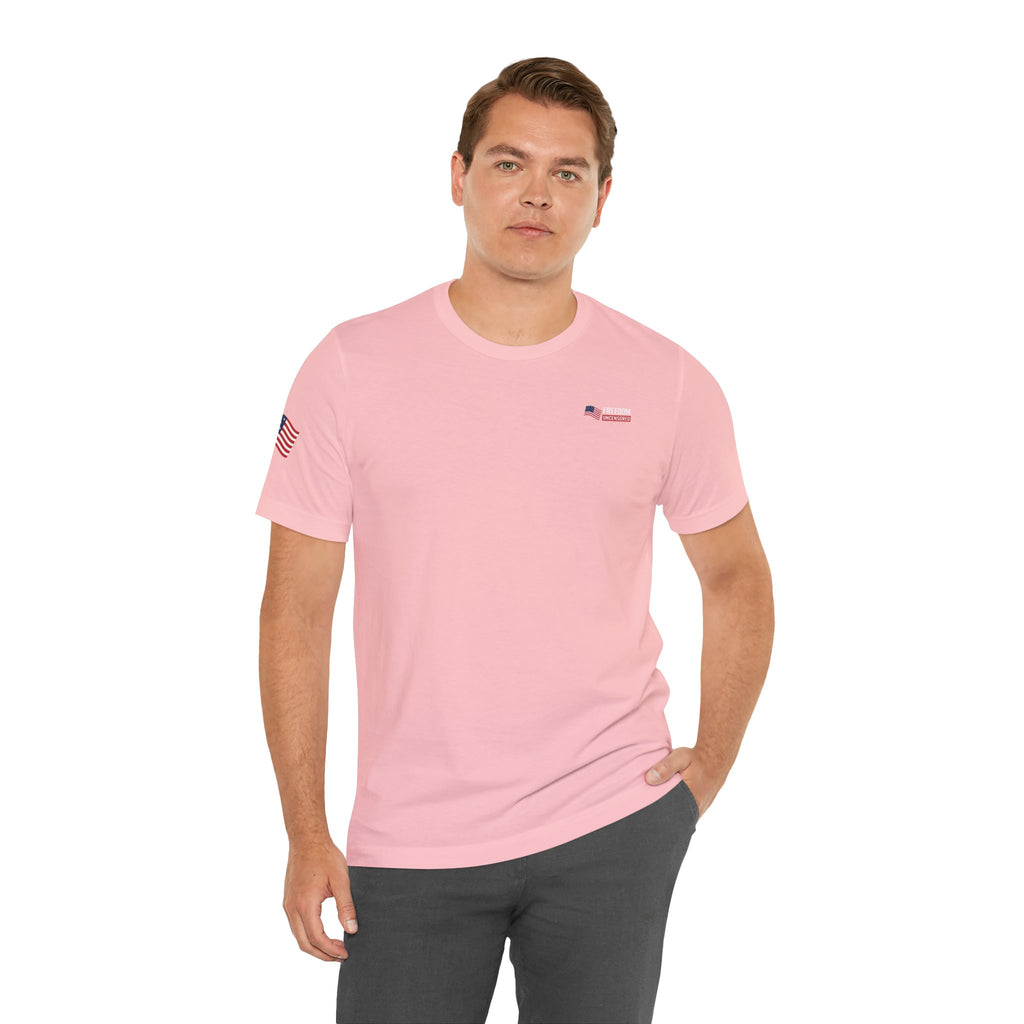 Freedom Uncensored Patriotic Short Sleeve Shirt with Sleve Flag