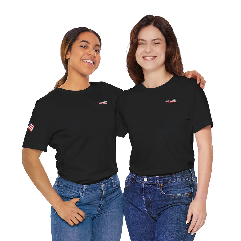 Freedom Uncensored Patriotic Short Sleeve Shirt with Sleve Flag
