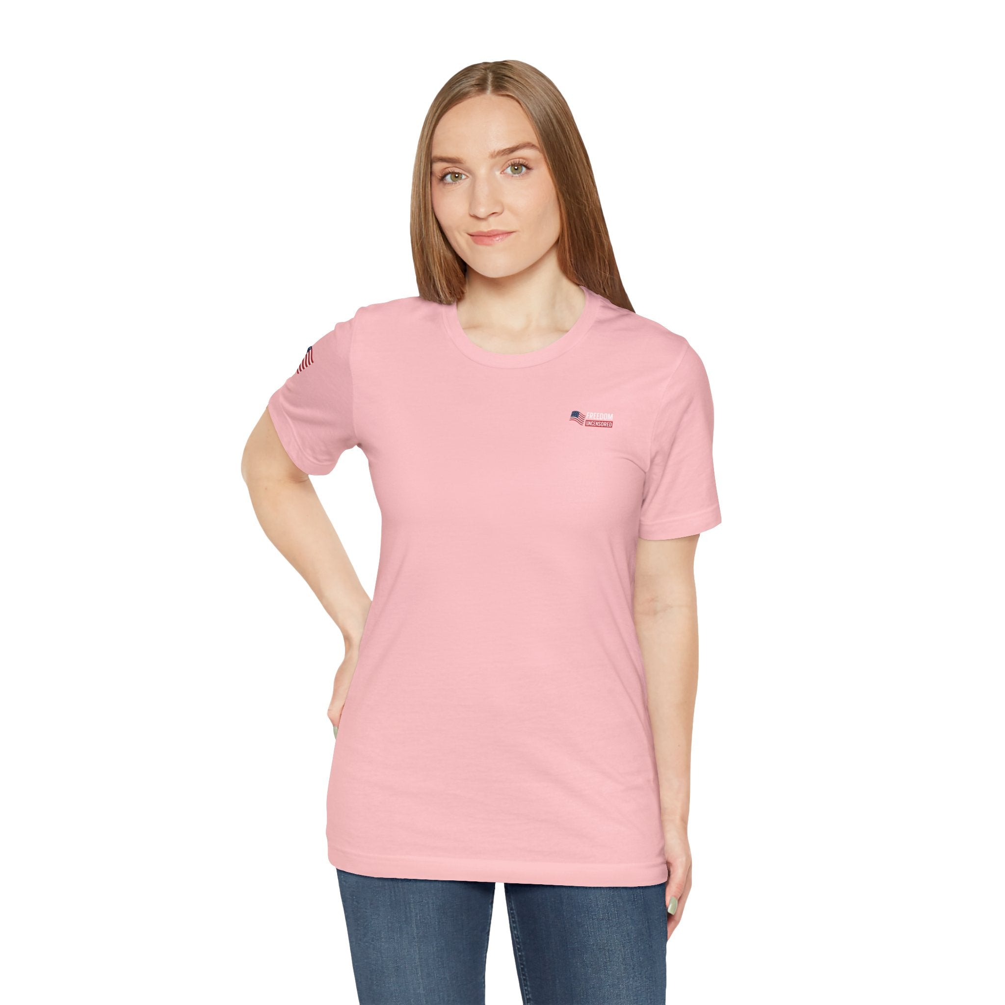 Freedom Uncensored Patriotic Short Sleeve Shirt with Sleve Flag