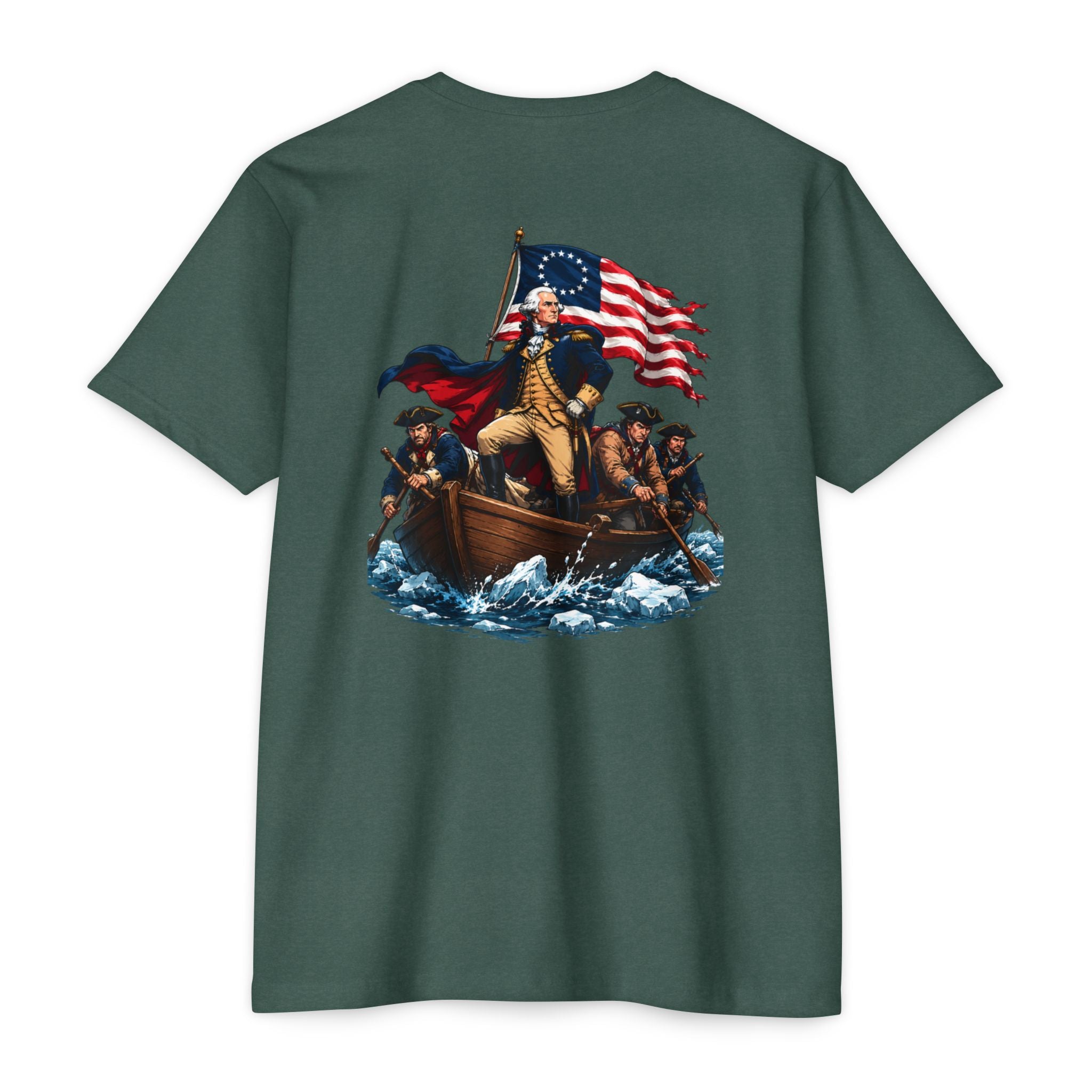 George Washington Crossing T‑Shirt — Patriotic American History Tee America 250th