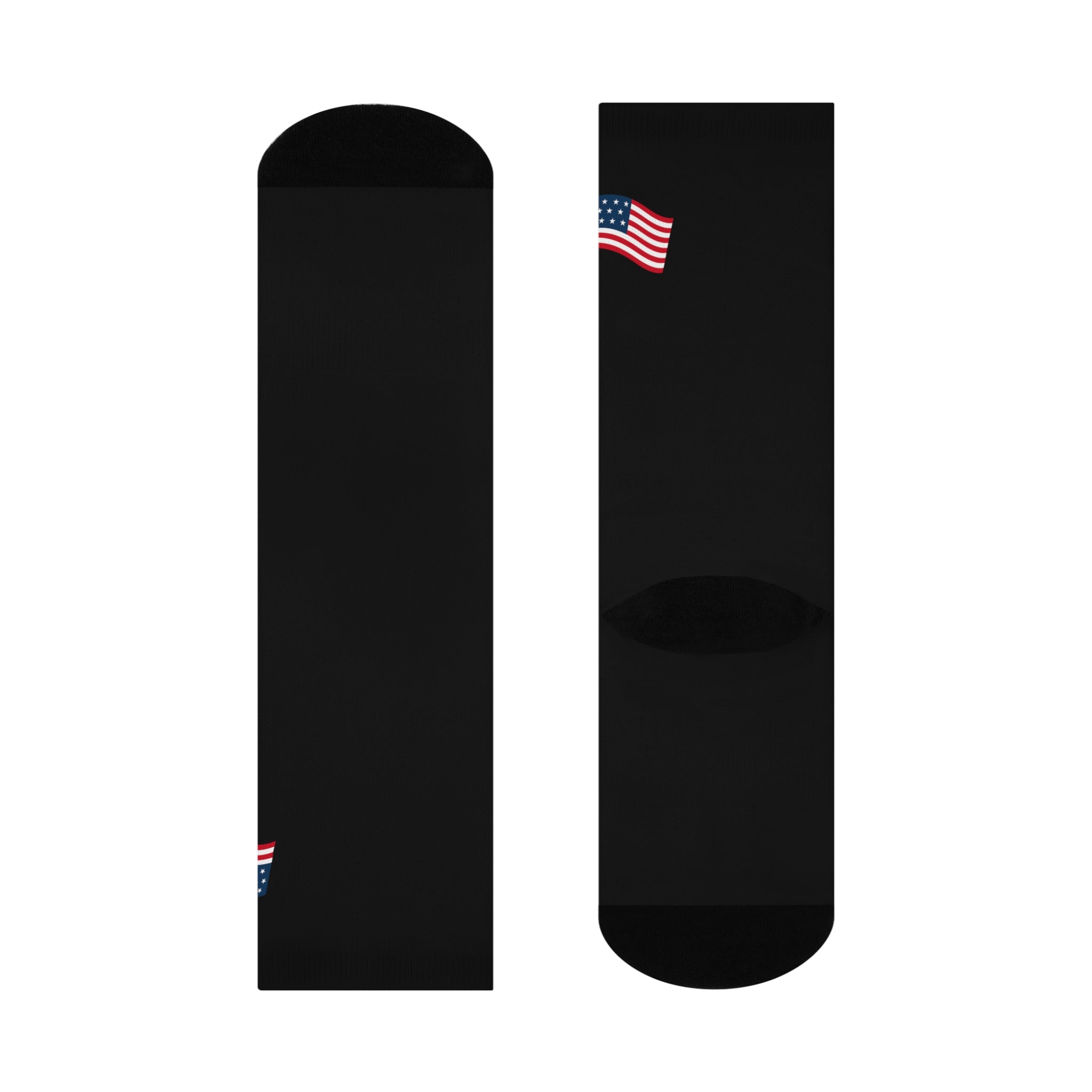 Black Cushioned American Flag Crew Socks