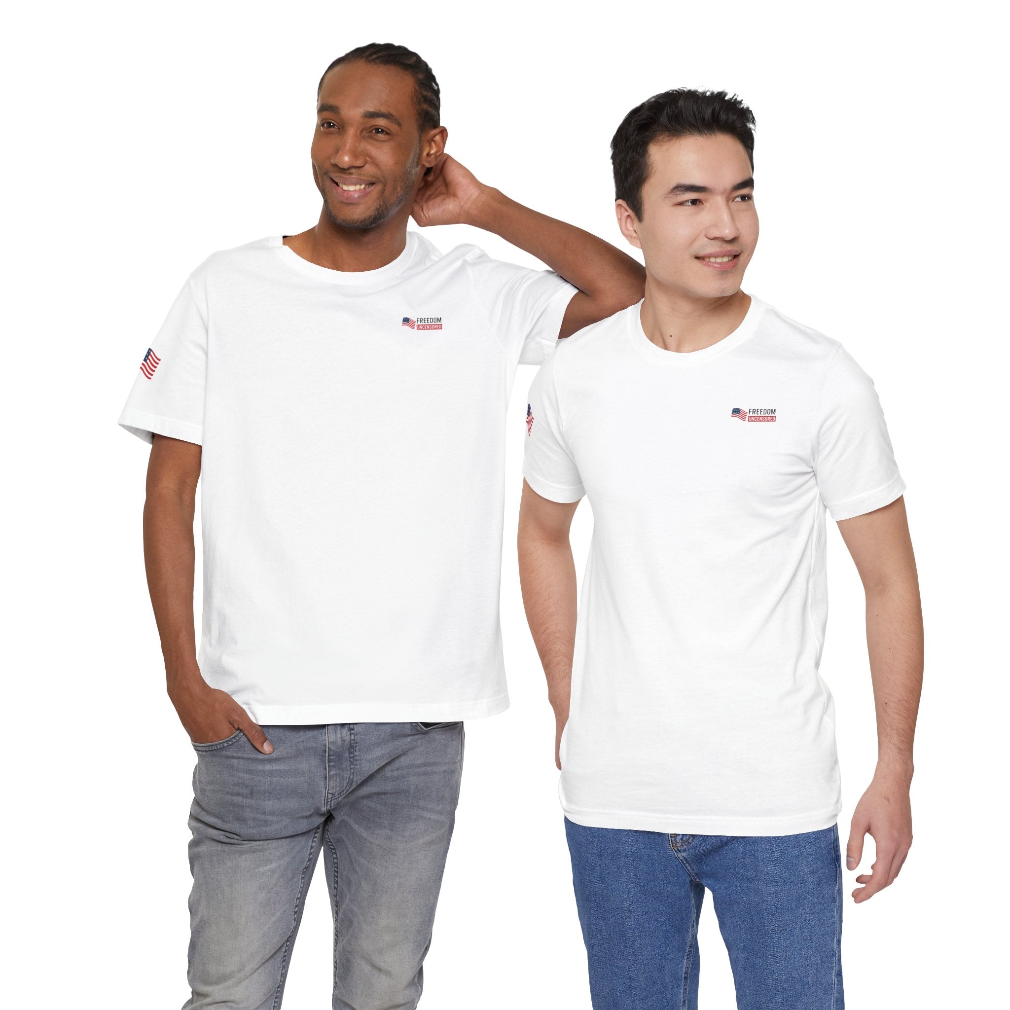 Freedom Uncensored Patriotic Short Sleeve Shirt with Sleve Flag
