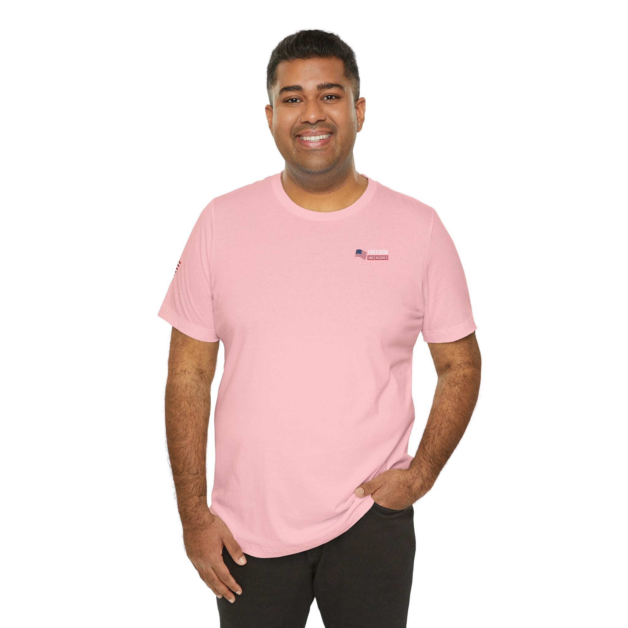 Freedom Uncensored Patriotic Short Sleeve Shirt with Sleve Flag
