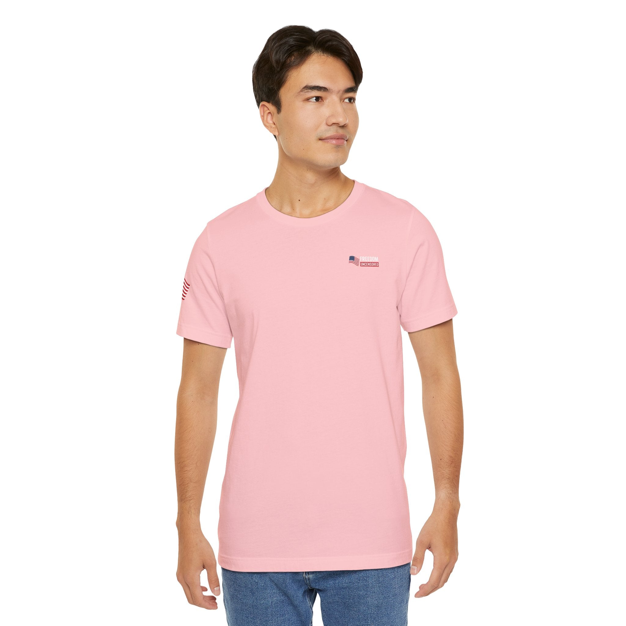 Freedom Uncensored Patriotic Short Sleeve Shirt with Sleve Flag
