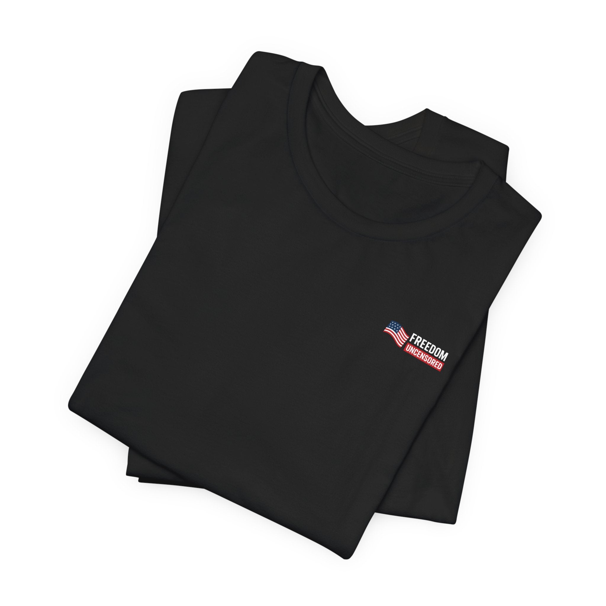 Freedom Uncensored Patriotic Short Sleeve Shirt with Sleve Flag