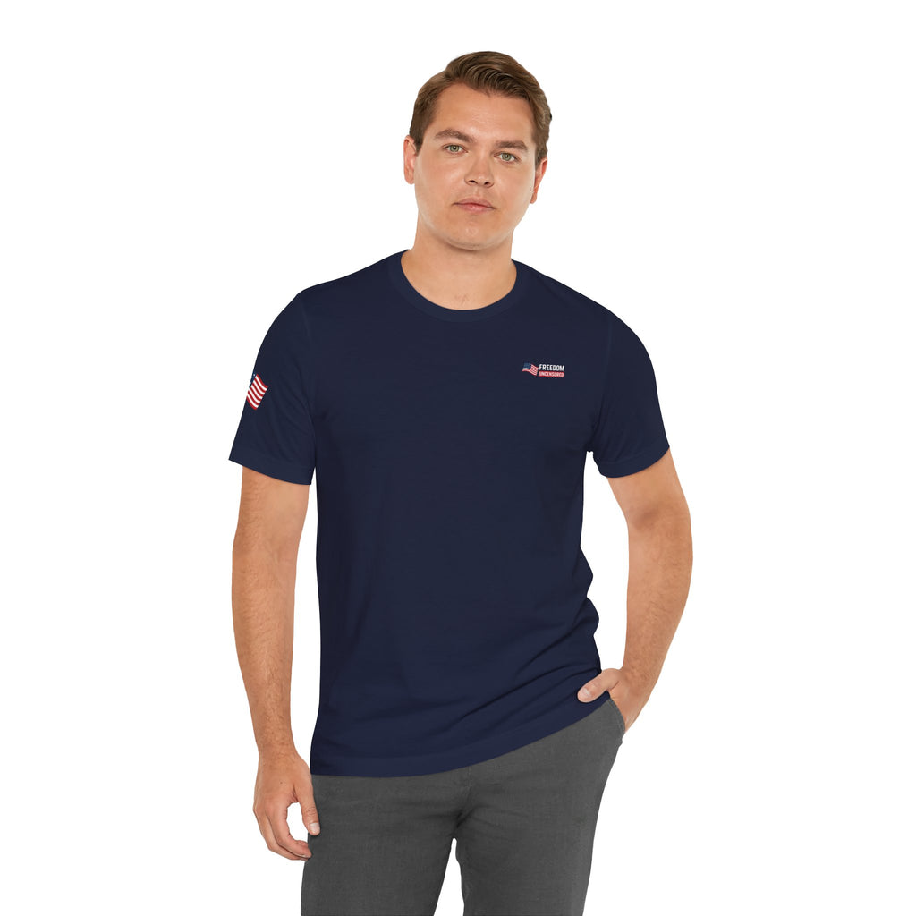Freedom Uncensored Patriotic Short Sleeve Shirt with Sleve Flag