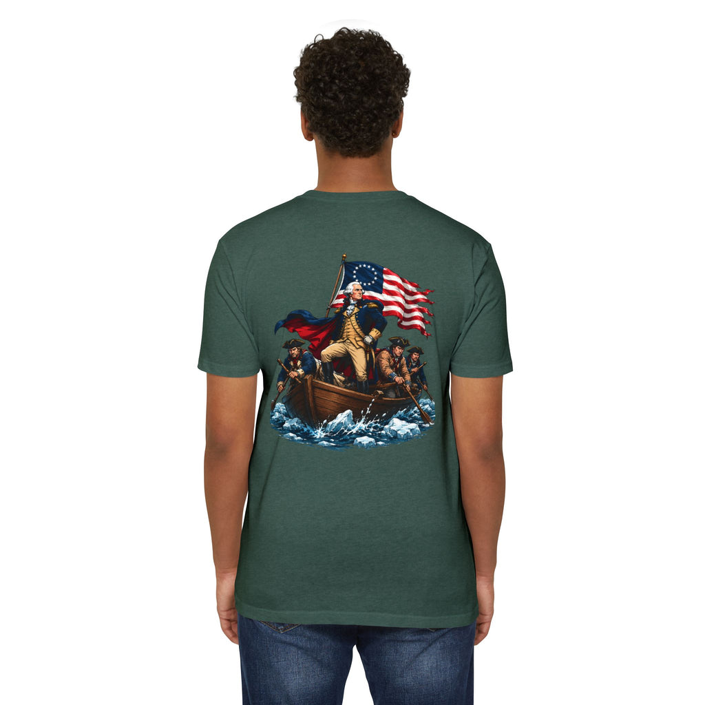 George Washington Crossing T‑Shirt — Patriotic American History Tee America 250th