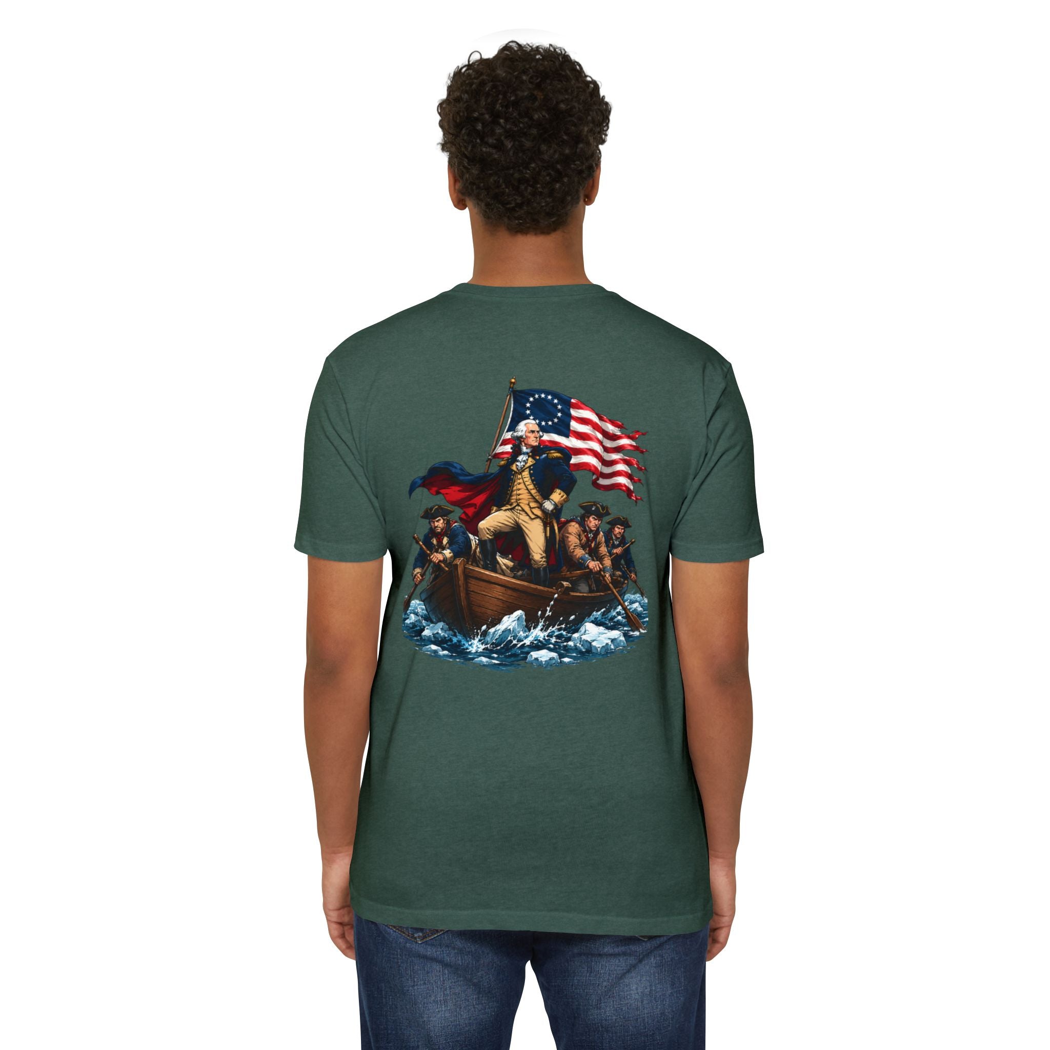 George Washington Crossing T‑Shirt — Patriotic American History Tee America 250th